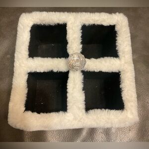 Bebe Black and Cream Faux Fur Organizer Box